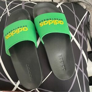Adidas adilettes shower slides Green and Yellow